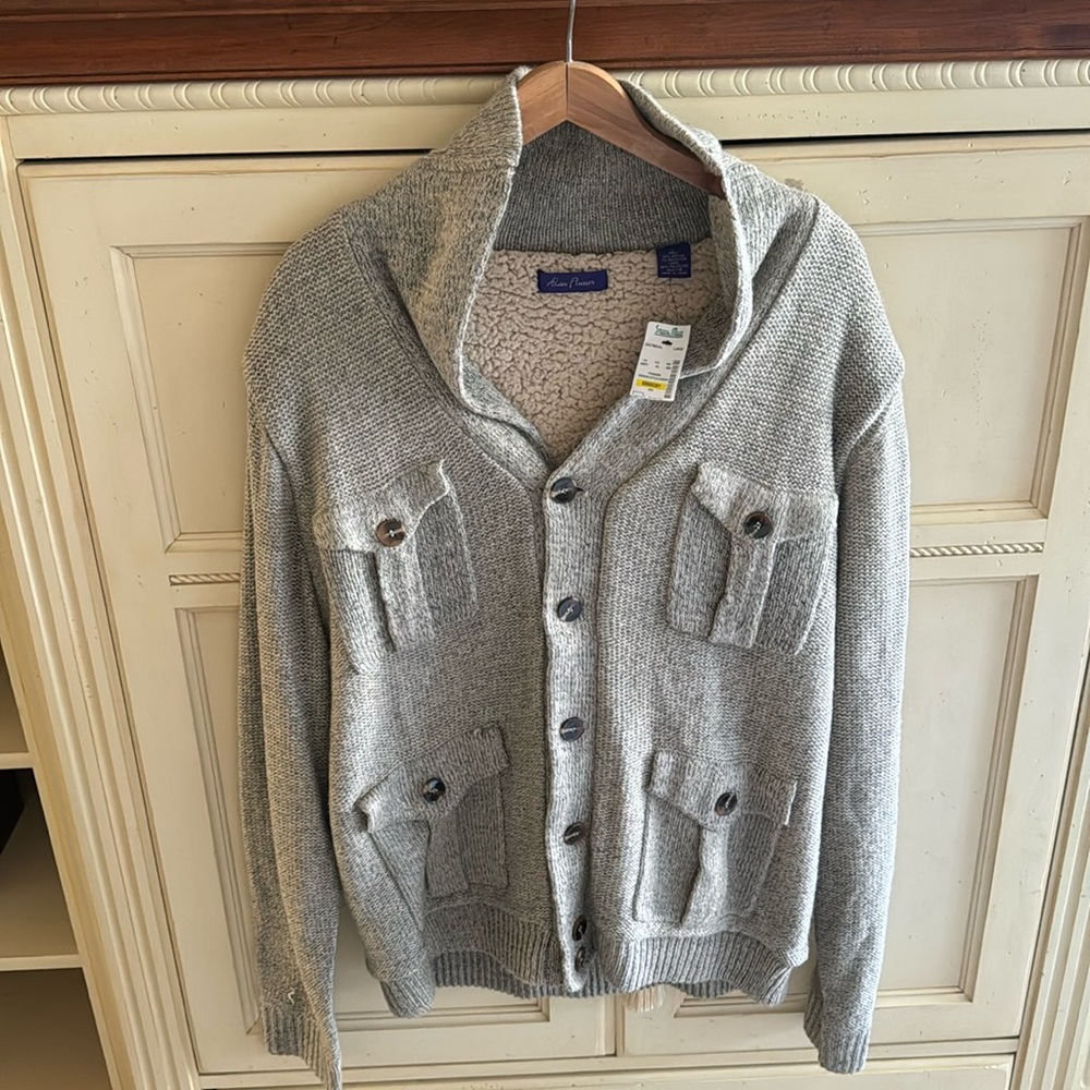 Alan Flusser Men’s Button Down Cardigan Sweater